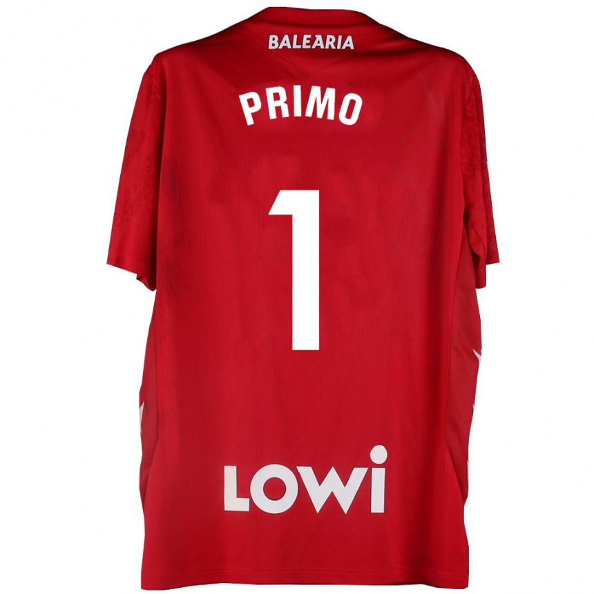 נשים כדורגל אלחנדרו פרימו #1 אדום לבן חולצת שוער 2025/26