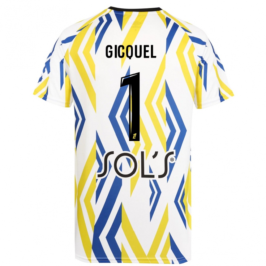 נשים כדורגל Mathyss Gicquel #1 לבן אדום כחול חולצת שוער 2025/26