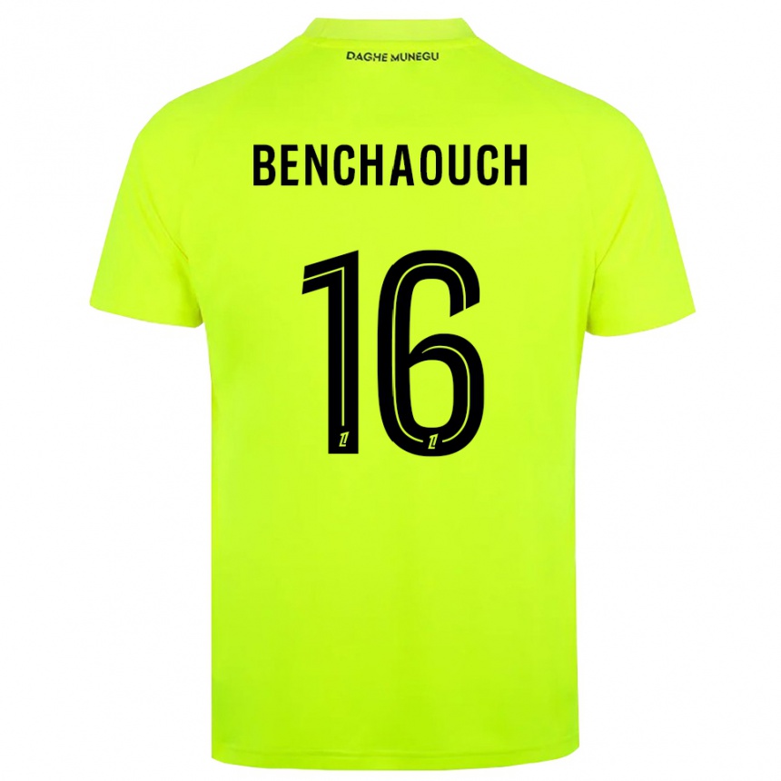 נשים כדורגל Yanis Benchaouch #16 ירוק פלורסנט שחור חולצת שוער 2025/26