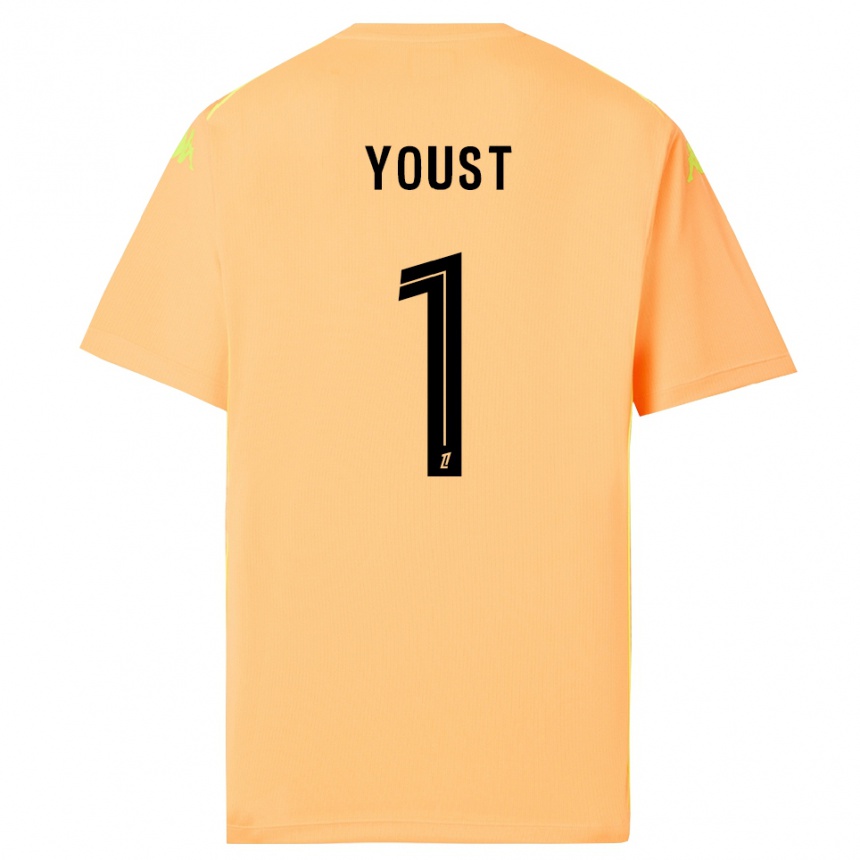 נשים כדורגל Matys Youst #1 כתום בהיר שחור חולצת שוער 2025/26