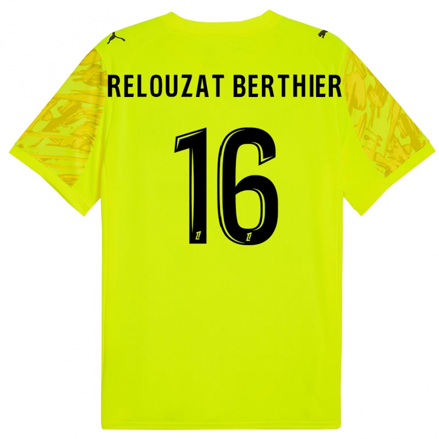 נשים כדורגל Maxime Relouzat Berthier #16 ירוק פלורסנט צהוב חולצת שוער 2025/26