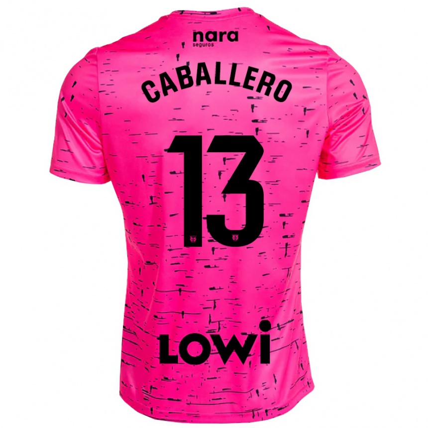 נשים כדורגל Hugo Caballero #13 ורוד עמוק שחור חולצת שוער 2025/26