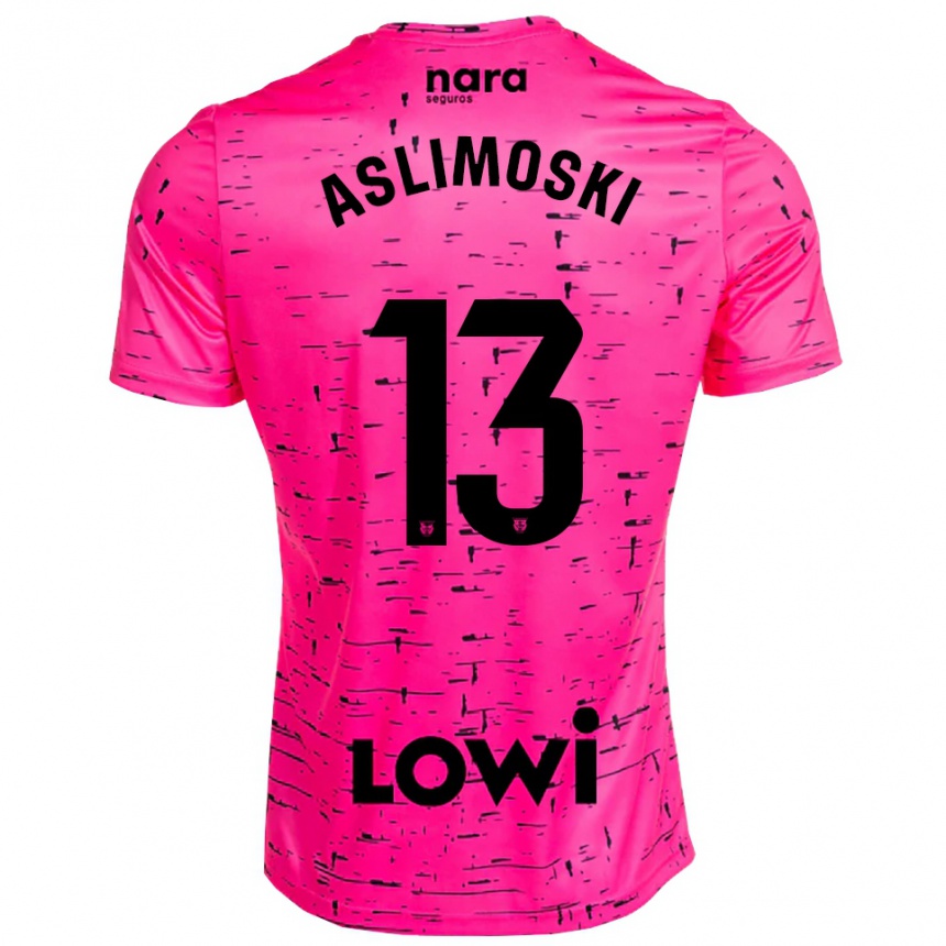 נשים כדורגל Tomme Aslimoski #13 ורוד עמוק שחור חולצת שוער 2025/26