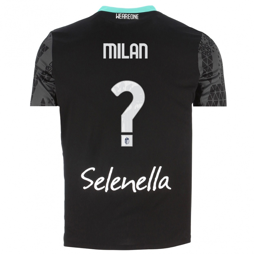 נשים כדורגל Riccardo Milan #0 אפור שחור לבן חולצת שוער 2025/26