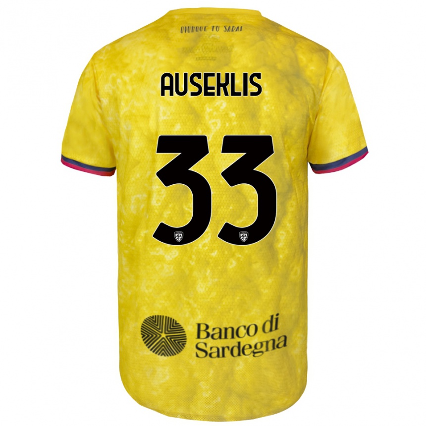 נשים כדורגל Henrijs Auseklis #33 צהוב שחור חולצת שוער 2025/26