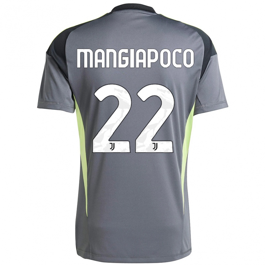 נשים כדורגל Stefano Mangiapoco #22 אפור כהה לבן חולצת שוער 2025/26