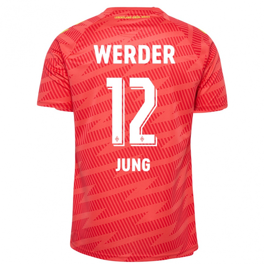 נשים כדורגל Hugo Jung #12 צהוב אדום חולצת שוער 2025/26