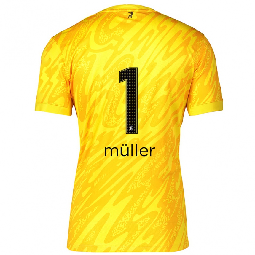 נשים כדורגל Philipp Müller #1 צהוב שחור חולצת שוער 2025/26