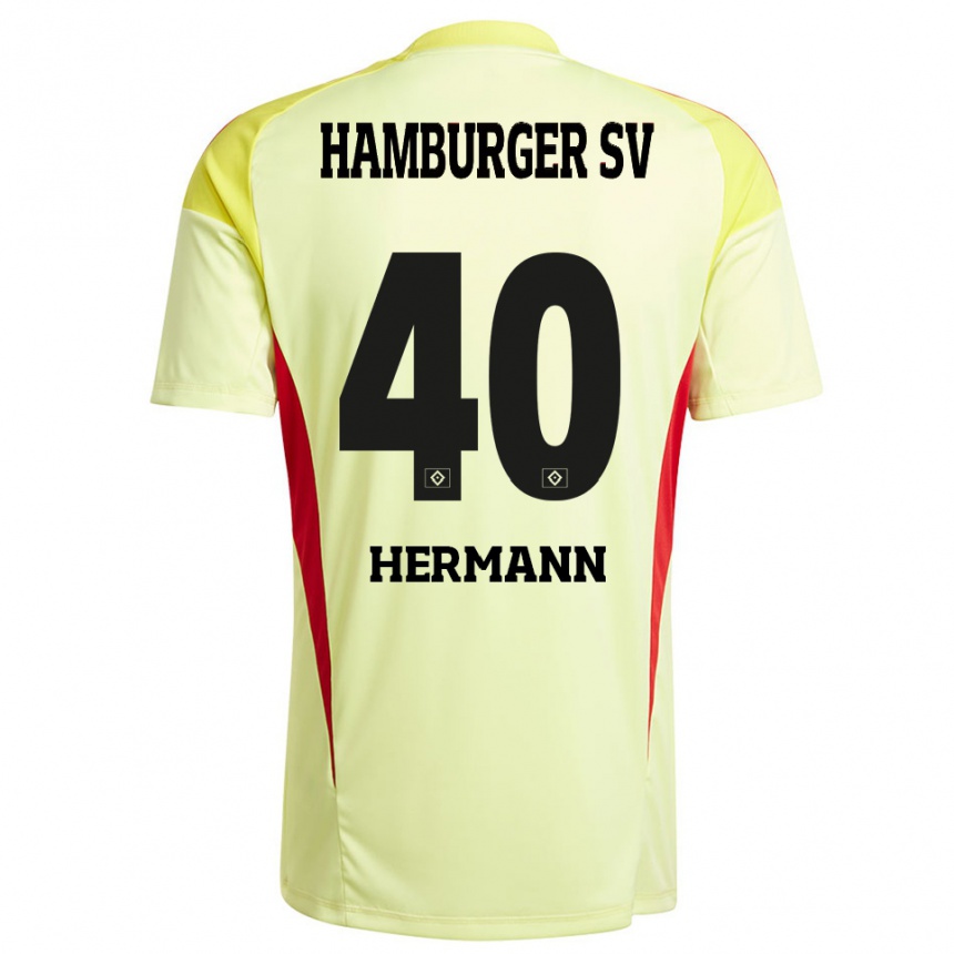 נשים כדורגל האנס סטפן הרמן #40 צהוב אדום שחור חולצת שוער 2025/26