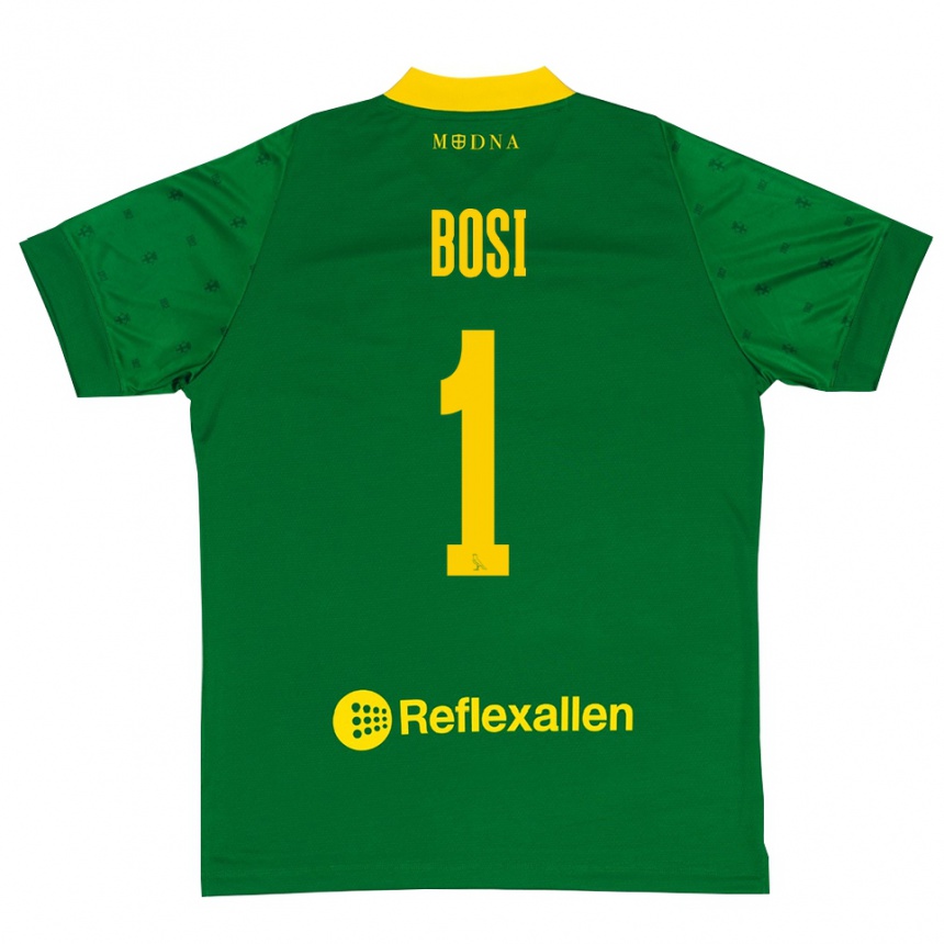 נשים כדורגל Matteo Bosi #1 ירוק צהוב חולצת שוער 2025/26
