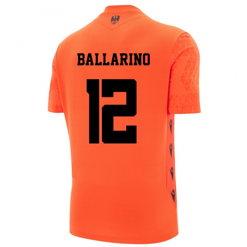 נשים כדורגל Alessio Ballarino #12 שחור כתום כהה חולצת שוער 2025/26