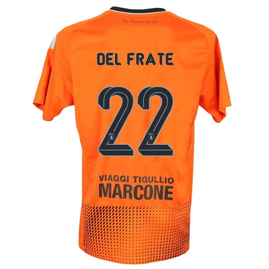 נשים כדורגל Federico Del Frate #22 כחול כתום כהה חולצת שוער 2025/26