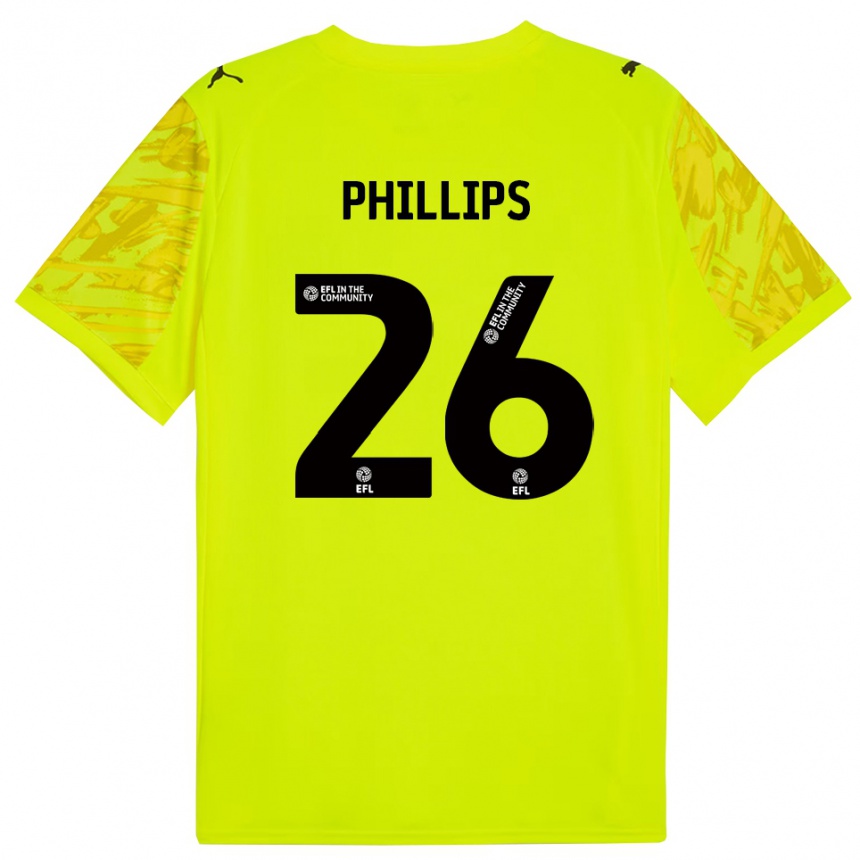 נשים כדורגל Noah Phillips #26 ירוק פלורסנט חולצת שוער 2025/26