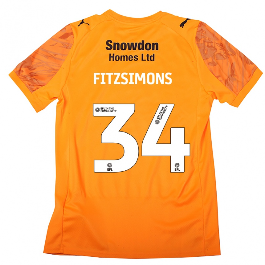 נשים כדורגל רוס פיצימונס #34 שחור כתום חולצת שוער 2025/26