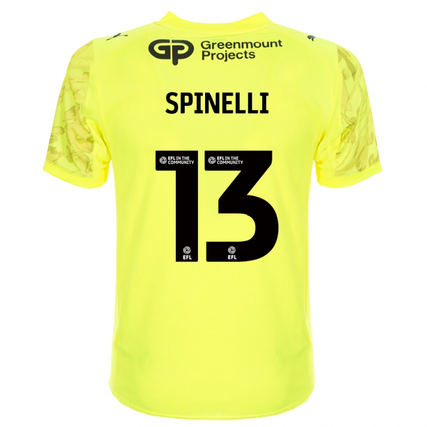 נשים כדורגל מטאו ספינלי #13 שחור ירוק פלורסנט חולצת שוער 2025/26