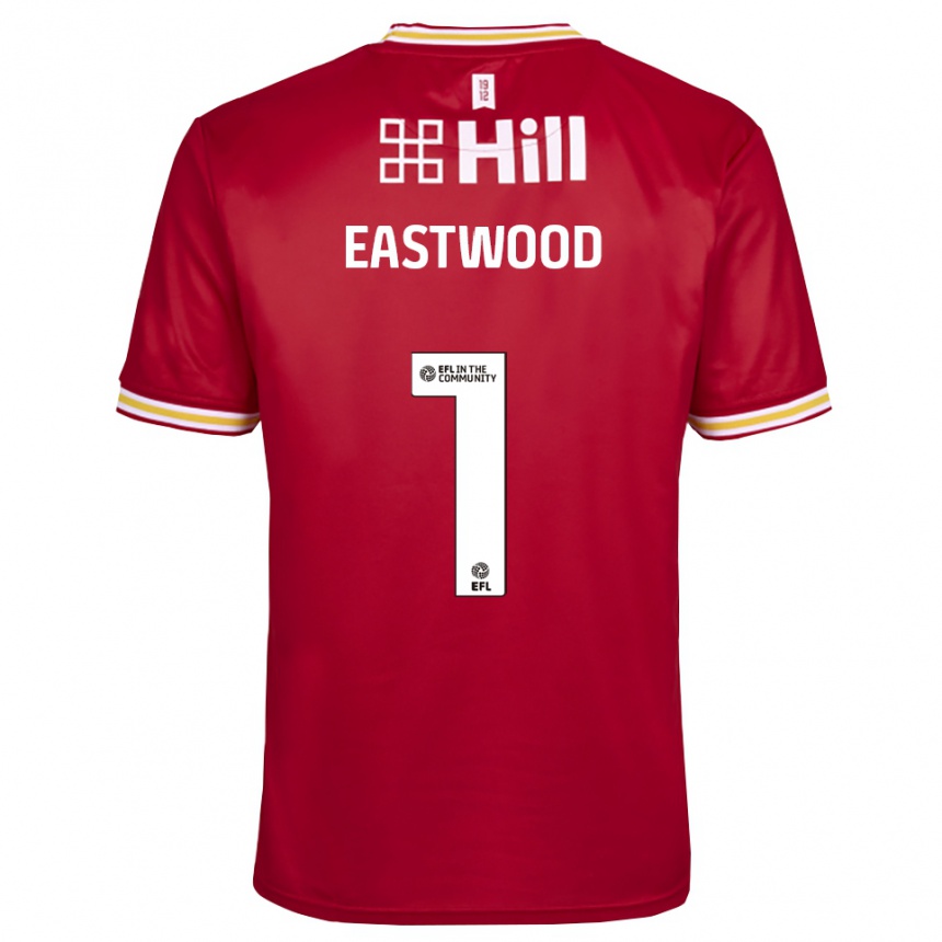 נשים כדורגל ג'ייק איסטווד #1 לבן אדום חולצת שוער 2025/26