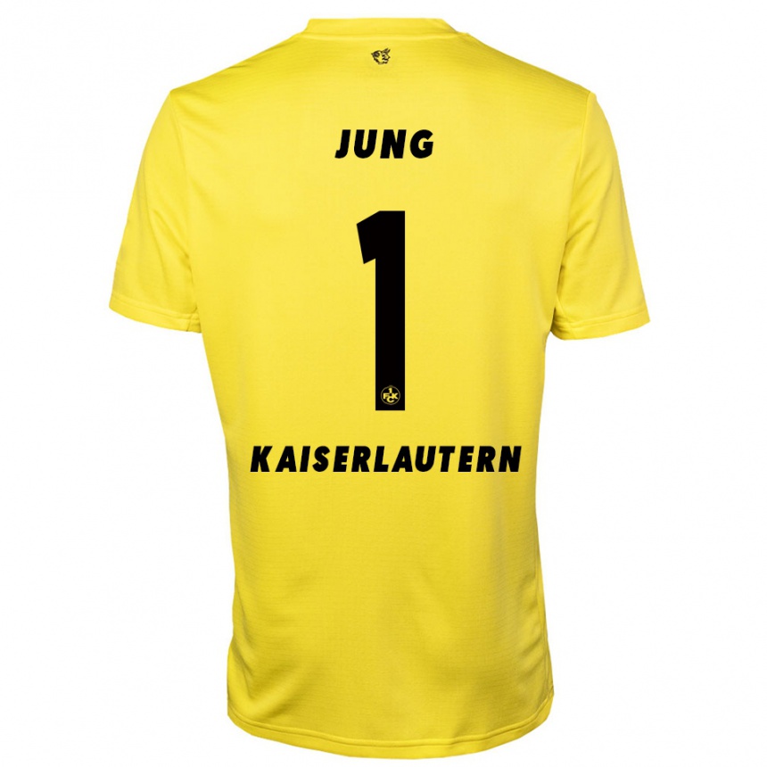 נשים כדורגל Moritz Jung #1 צהוב שחור חולצת שוער 2025/26