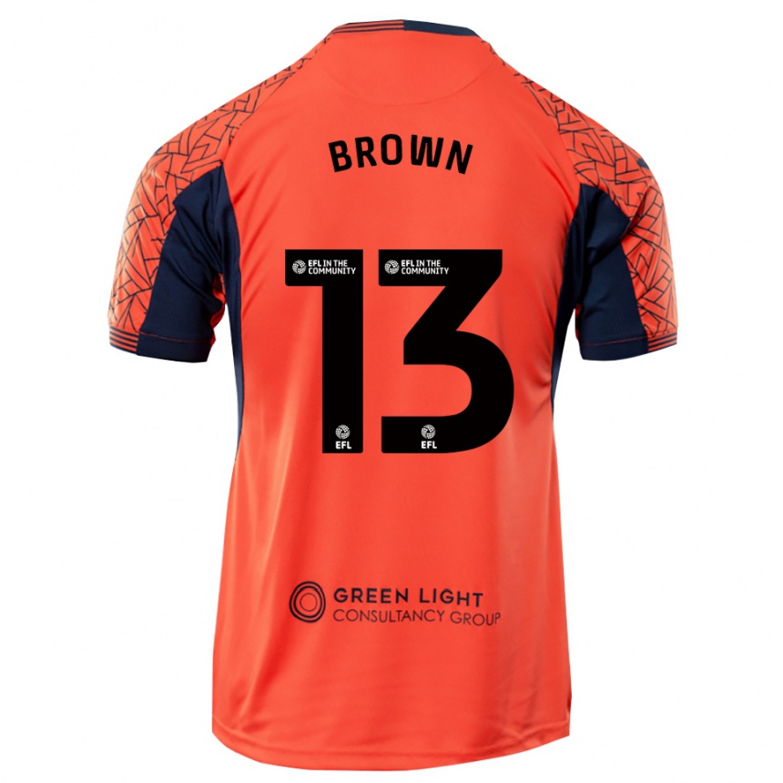 נשים כדורגל Mason Brown #13 שחור כתום חולצת שוער 2025/26