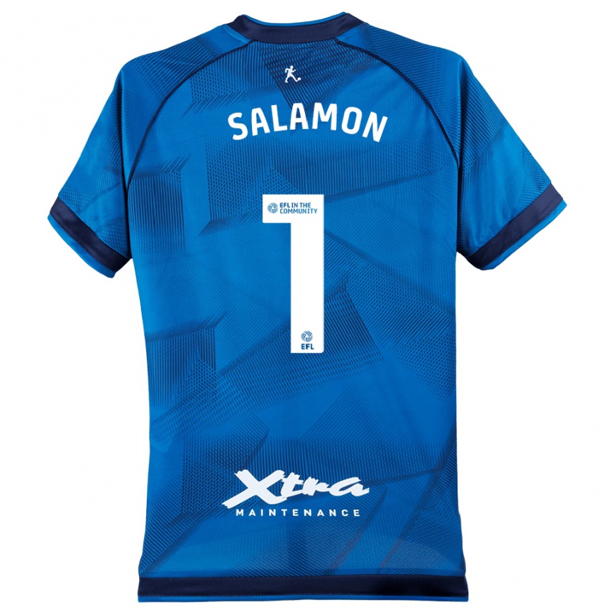 נשים כדורגל מטאו סלומון #1 כחול לבן חולצת שוער 2025/26