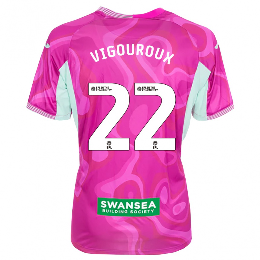 נשים כדורגל לורנס ויגורו #22 מגנטה לבן חולצת שוער 2025/26