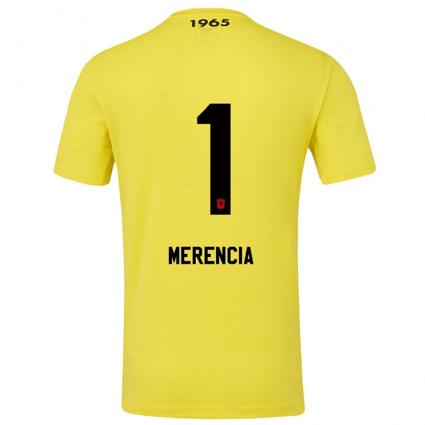 נשים כדורגל Leandro Merencia #1 צהוב שחור חולצת שוער 2025/26