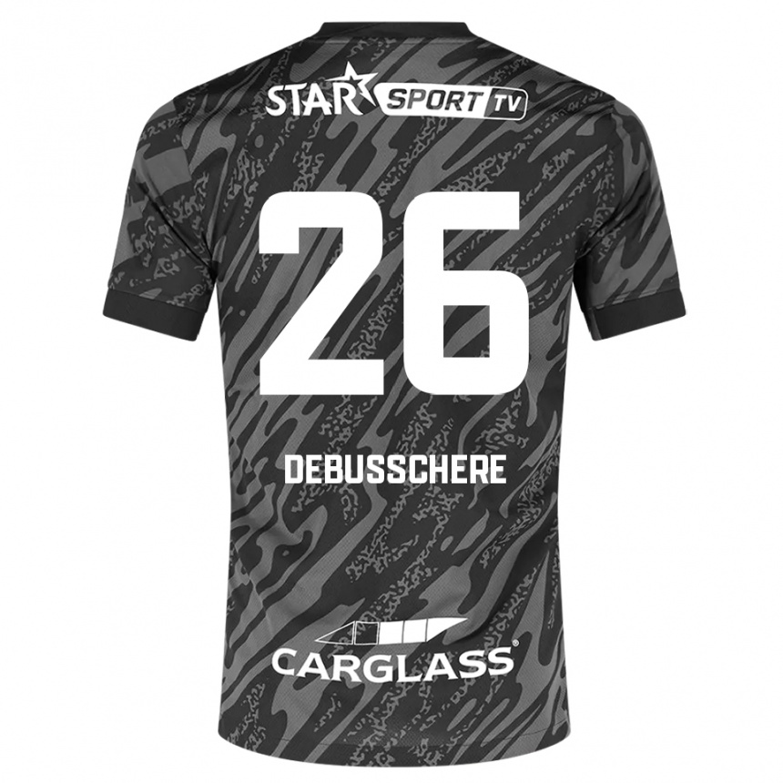 נשים כדורגל Vic Debusschere #26 אפור כהה שחור חולצת שוער 2025/26