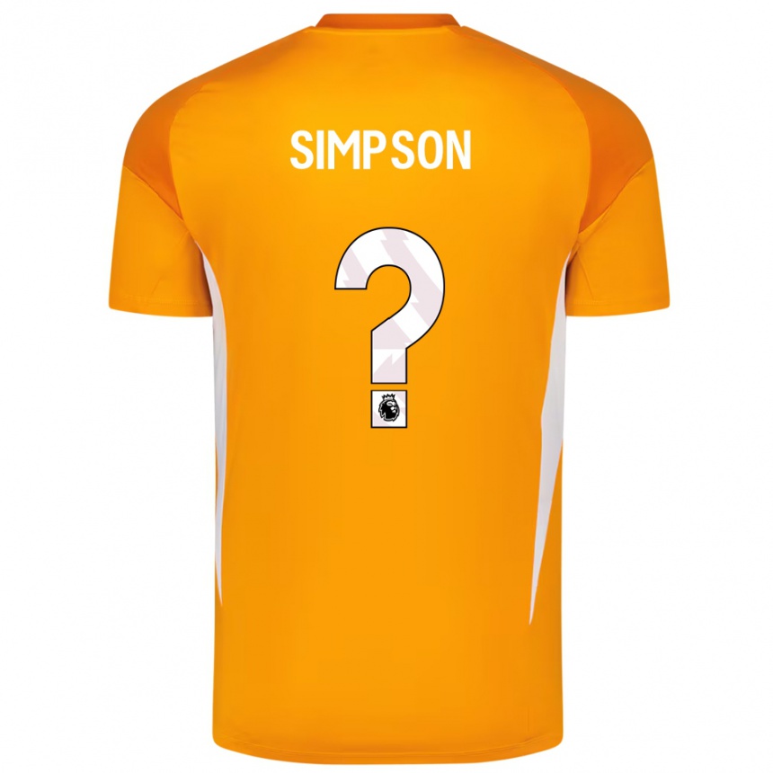 נשים כדורגל קארי סימפסון #0 כתום לבן חולצת שוער 2025/26