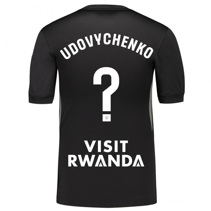 נשים כדורגל Glib Udovychenko #0 שחור לבן חולצת שוער 2025/26