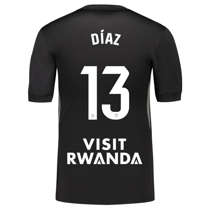 נשים כדורגל דייגו דיאס #13 שחור לבן חולצת שוער 2025/26
