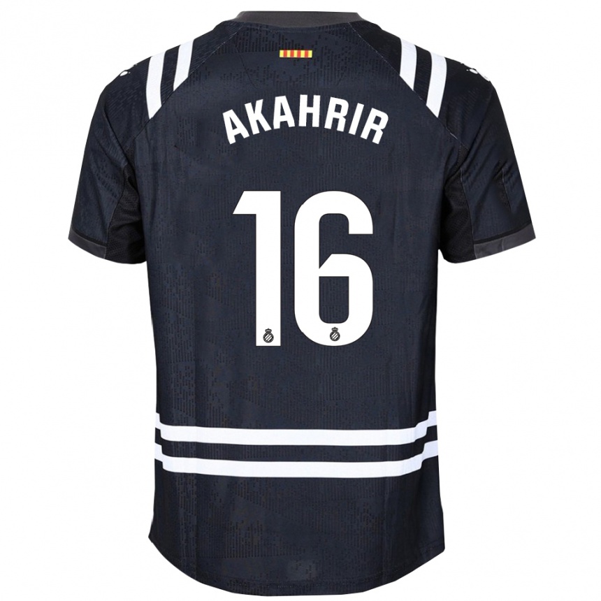 נשים כדורגל Mohamed Akahrir #16 שחור לבן חולצת שוער 2025/26