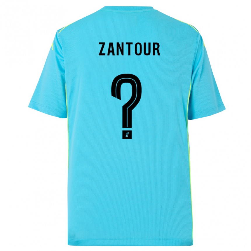 נשים כדורגל Ishaq Zantour #0 כחול שמיים שחור חולצת שוער 2025/26