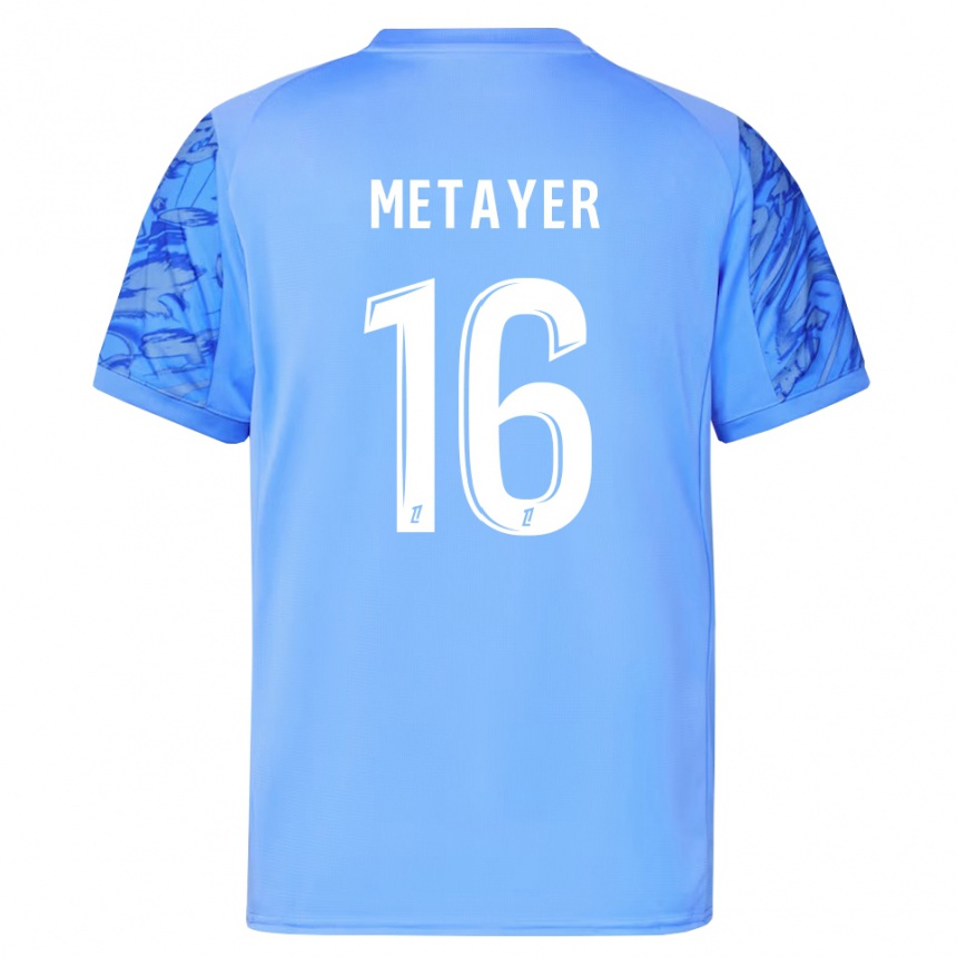 נשים כדורגל Maxence Metayer #16 כחול לבן חולצת שוער 2025/26