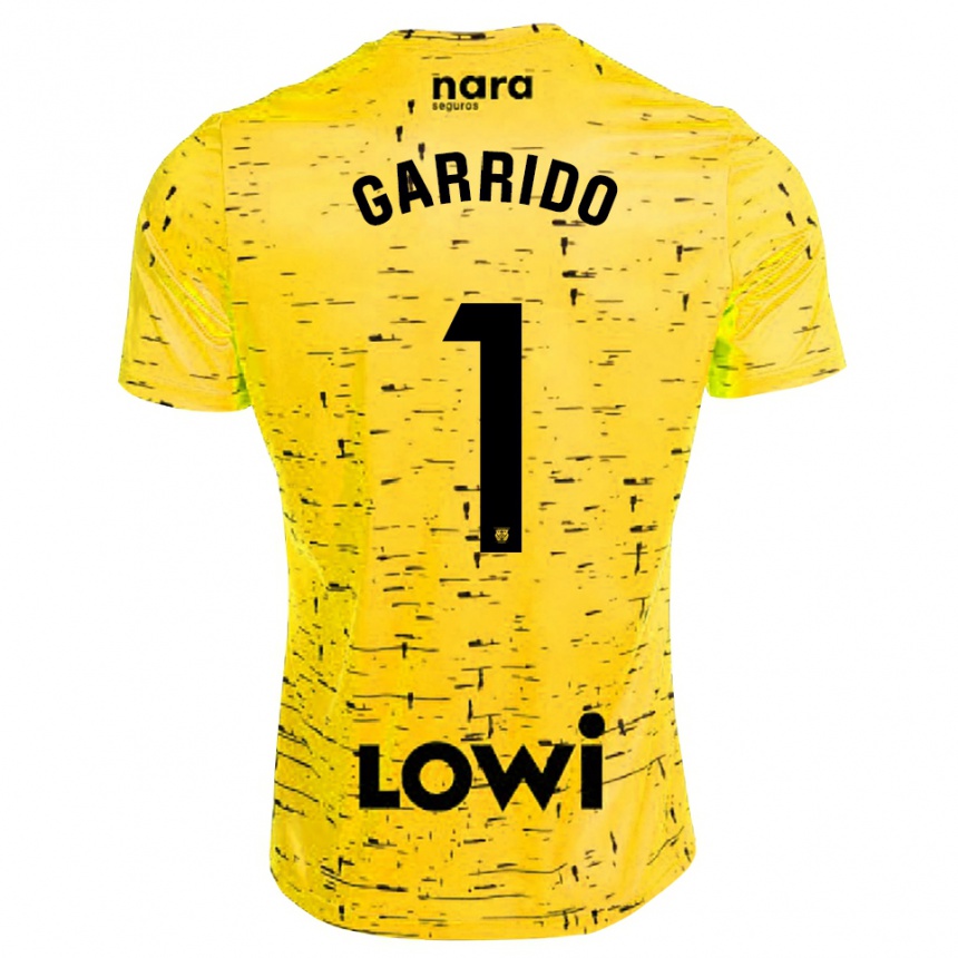 נשים כדורגל Javi Garrido #1 צהוב שחור חולצת שוער 2025/26