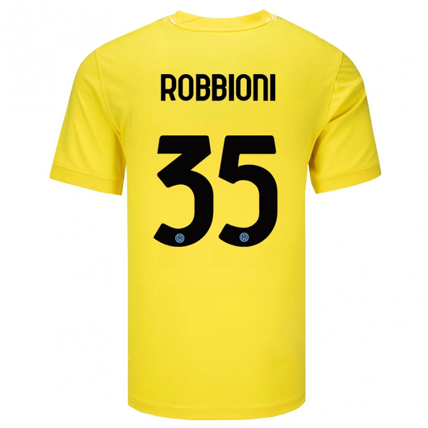 נשים כדורגל Matilde Robbioni #35 צהוב בהיר שחור חולצת שוער 2025/26