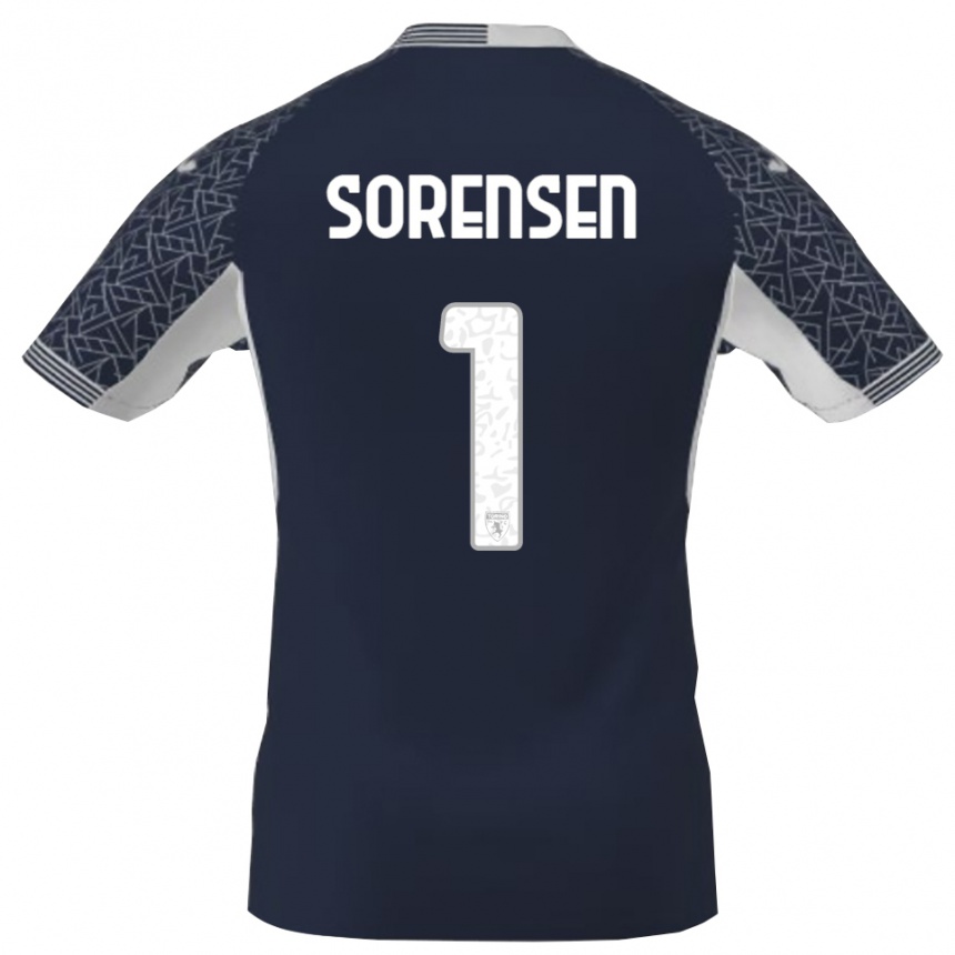 נשים כדורגל בן סורנסן #1 כחול שחור לבן חולצת שוער 2025/26