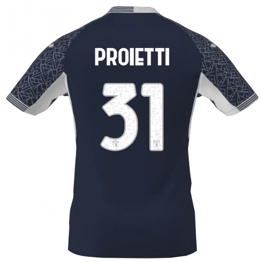 נשים כדורגל ריקרדו פרואיטי #31 כחול שחור לבן חולצת שוער 2025/26