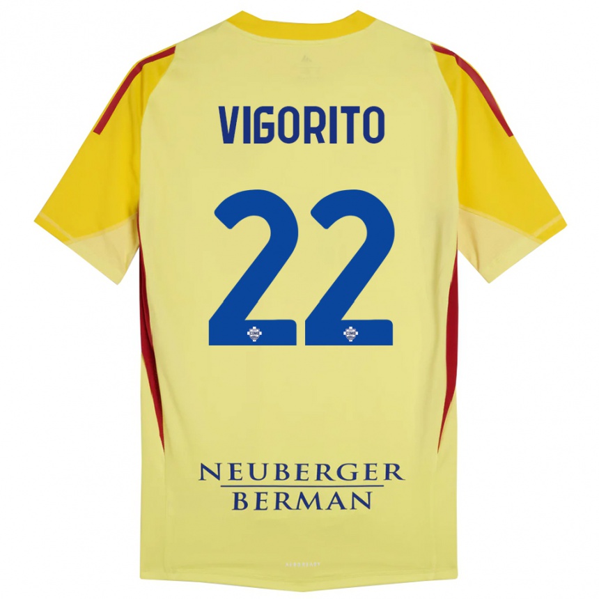 נשים כדורגל מאורו ויגוריטו #22 צהוב בהיר שחור חולצת שוער 2025/26