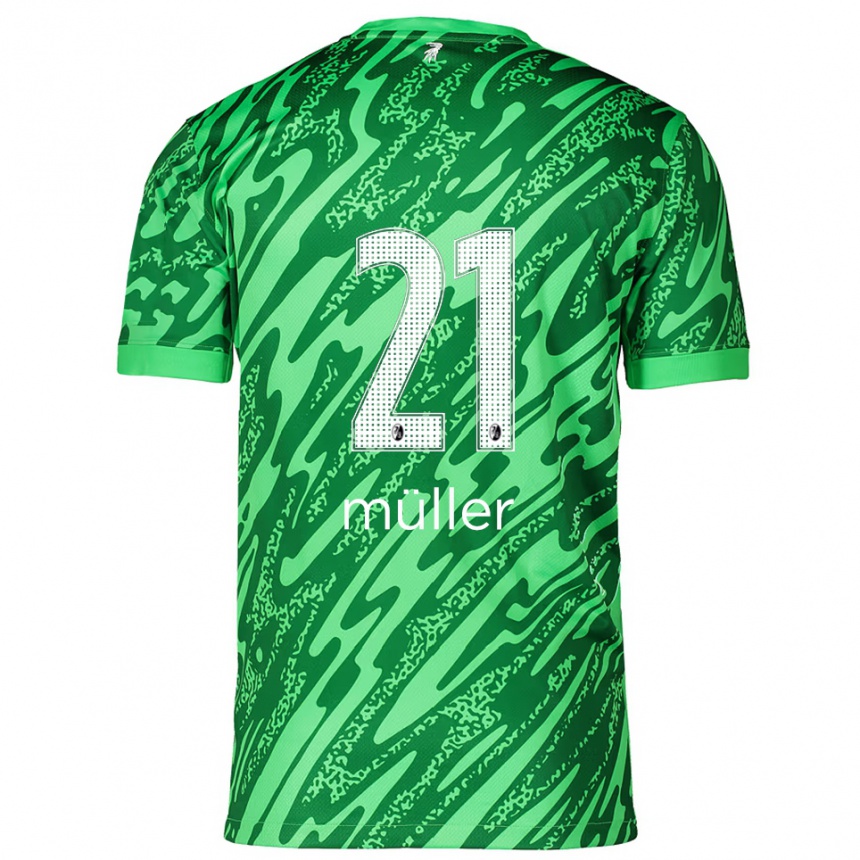 נשים כדורגל פלוריאן מילר #21 ירוק לבן חולצת שוער 2025/26