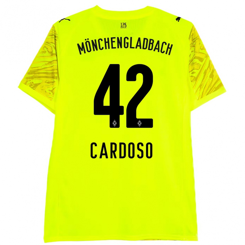 נשים כדורגל טיאגו פריירה קרדוסו #42 שחור צהוב חולצת שוער 2025/26