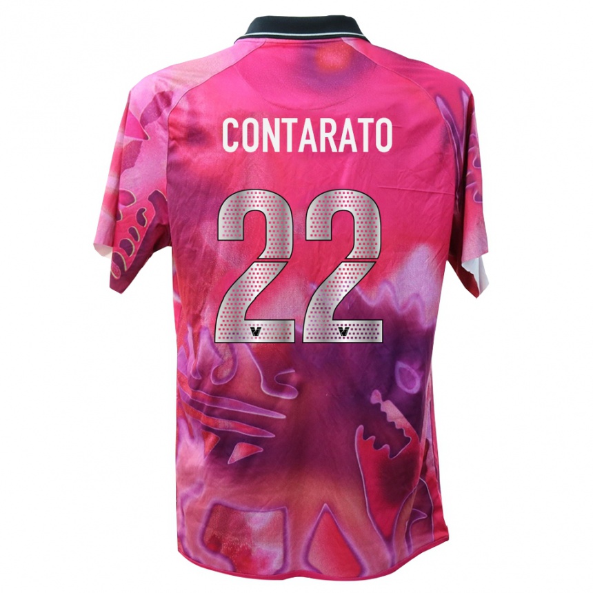 נשים כדורגל Ettore Contarato #22 ורוד עמוק חולצת שוער 2025/26