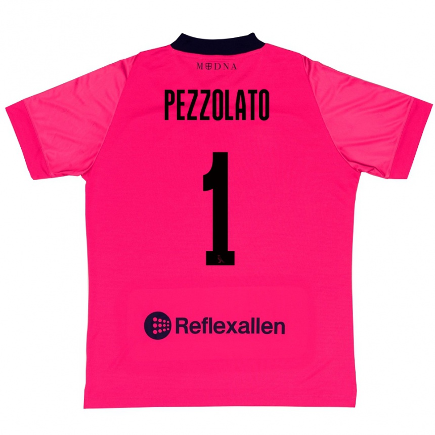 נשים כדורגל Michele Pezzolato #1 ורוד עמוק שחור חולצת שוער 2025/26