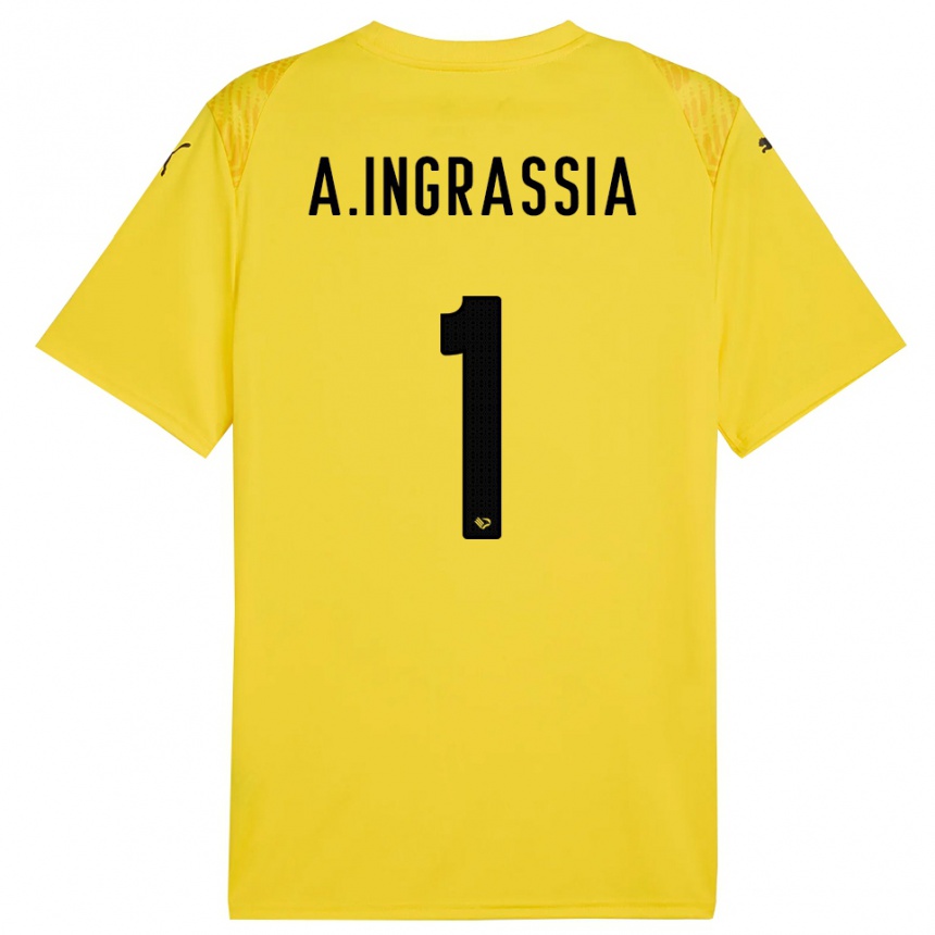 נשים כדורגל Antonio Ingrassia #1 שחור צהוב חולצת שוער 2025/26