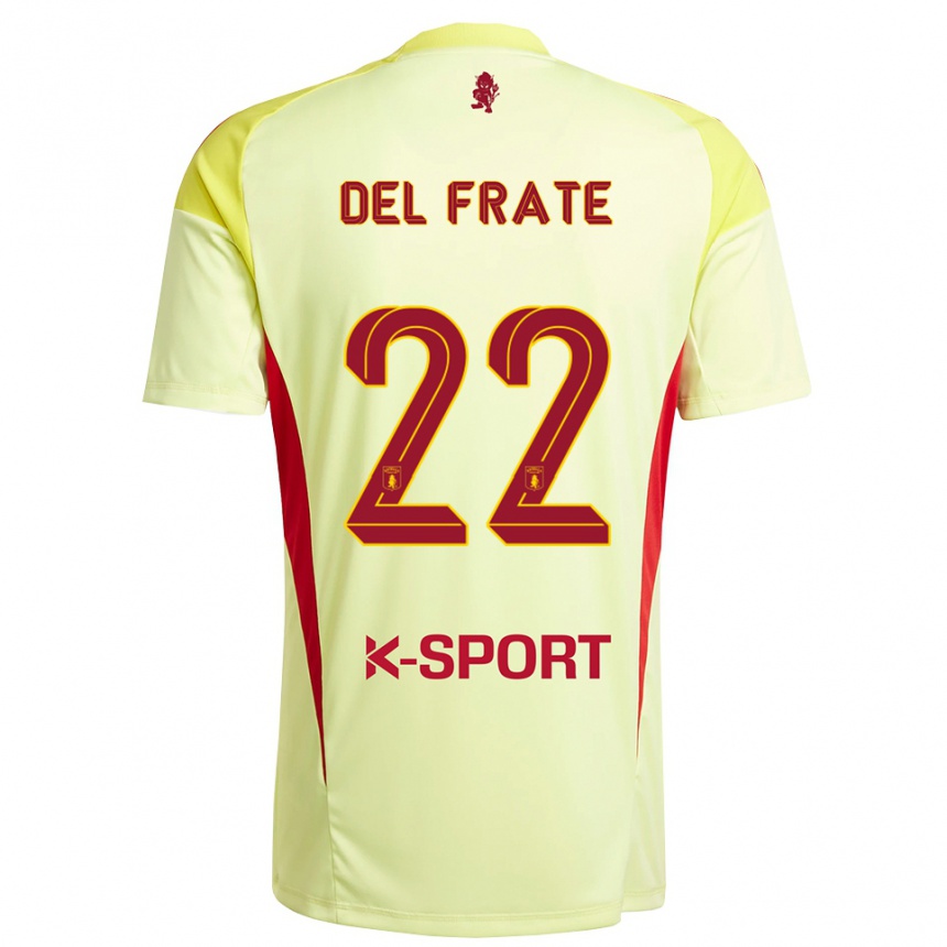 נשים כדורגל Federico Del Frate #22 אדום צהוב בהיר חולצת שוער 2025/26