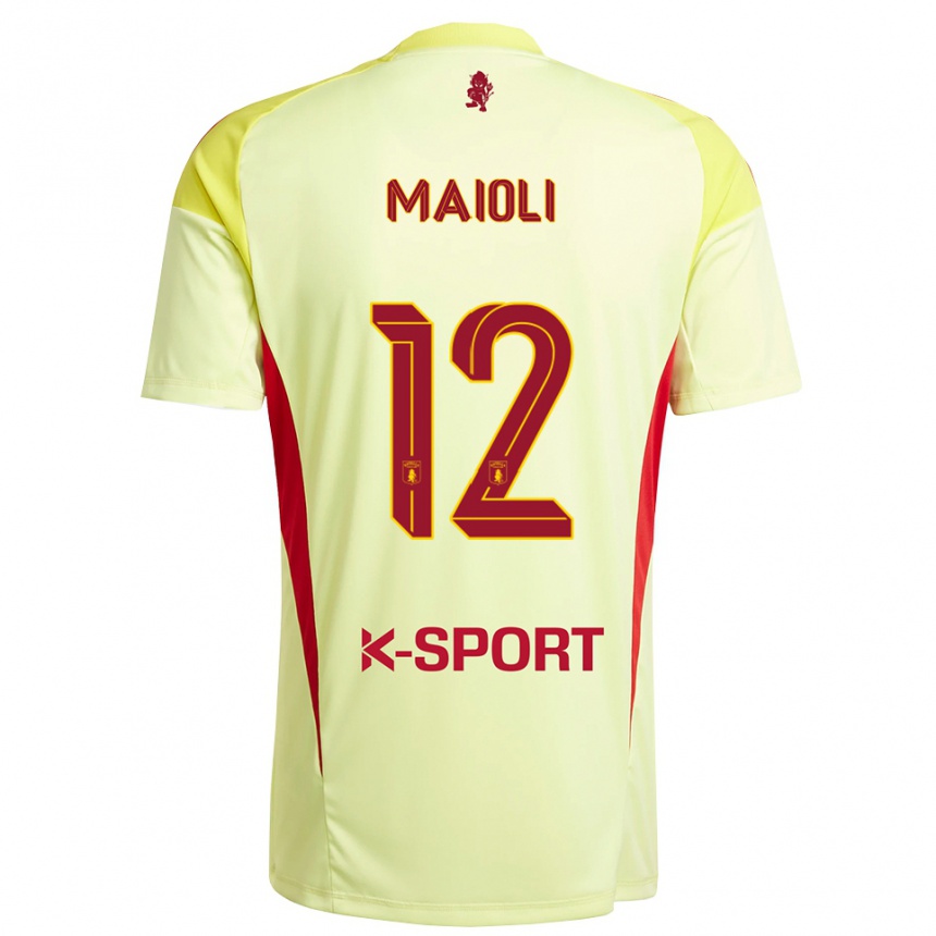 נשים כדורגל פרנצ'סקו מאיולי #12 אדום צהוב בהיר חולצת שוער 2025/26