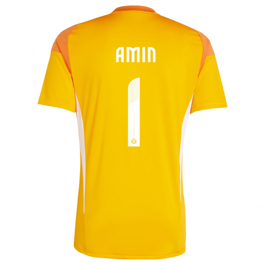 נשים כדורגל אמין בוח'ארי #1 לבן צהוב כתום חולצת שוער 2025/26