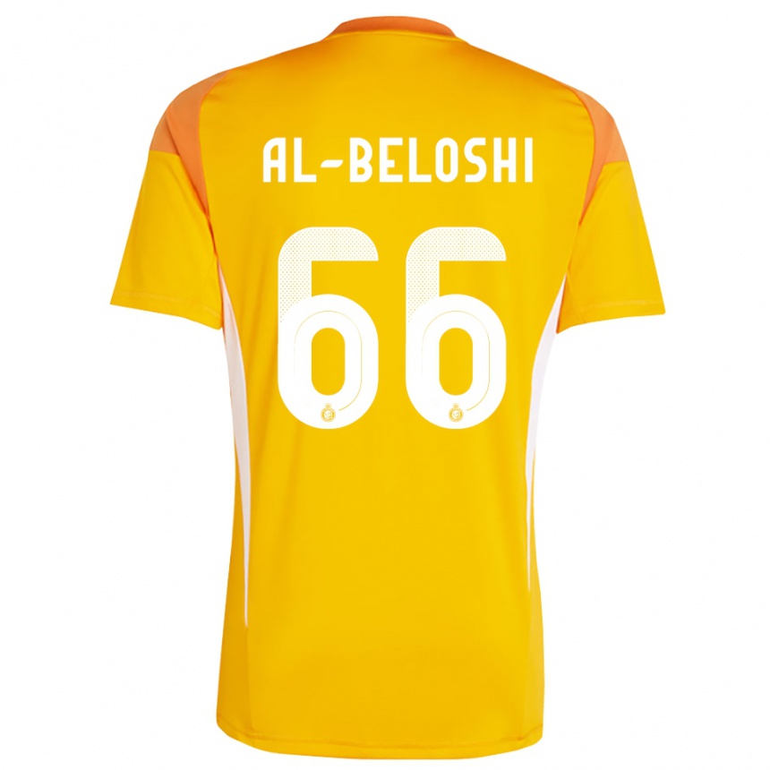 נשים כדורגל Reem Al-Beloshi #66 לבן צהוב כתום חולצת שוער 2025/26