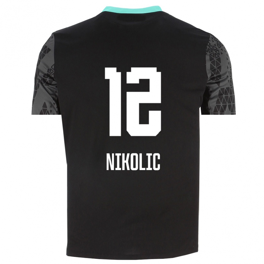 נשים כדורגל אורוש ניקוליץ' #12 שחור ירוק צהוב חולצת שוער 2025/26