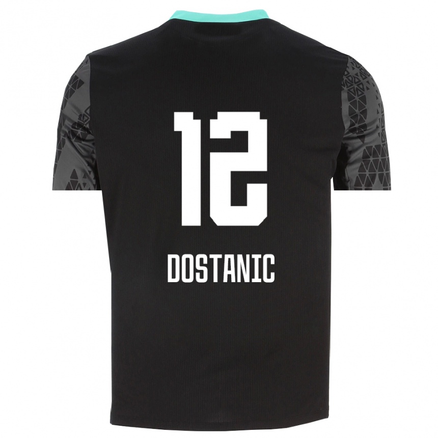 נשים כדורגל Filip Dostanic #12 שחור ירוק צהוב חולצת שוער 2025/26