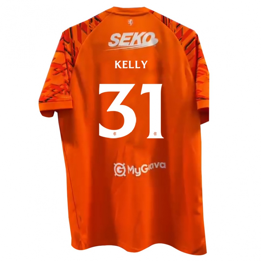 נשים כדורגל ליאם קלי #31 לבן כתום חולצת שוער 2025/26