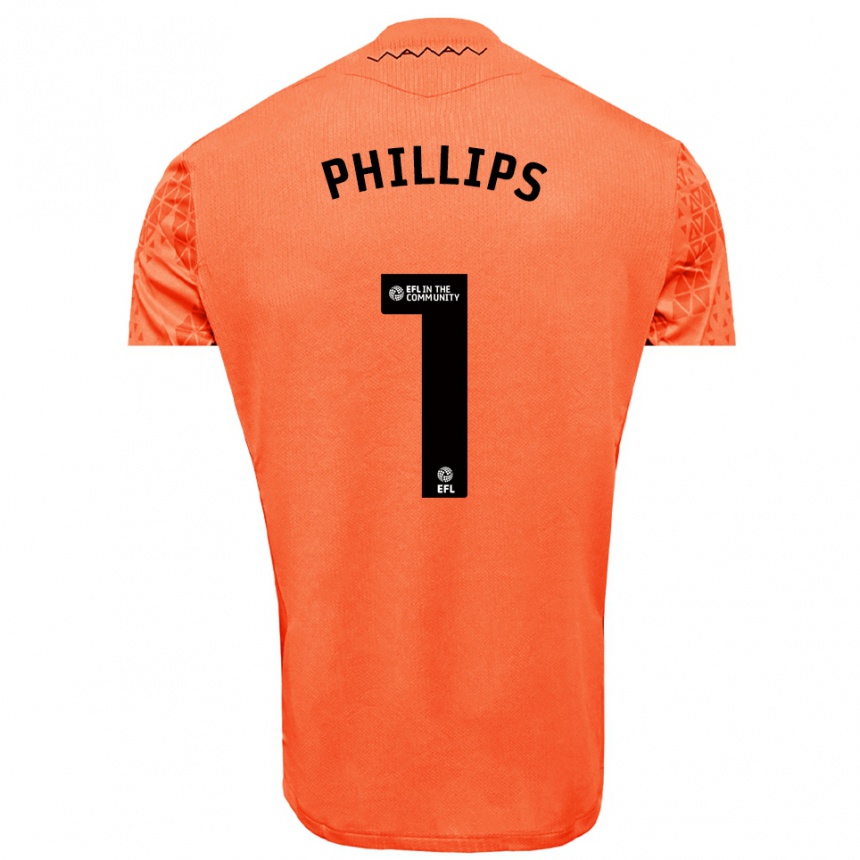 נשים כדורגל ג'ק פיליפס #1 שחור כתום חולצת שוער 2025/26